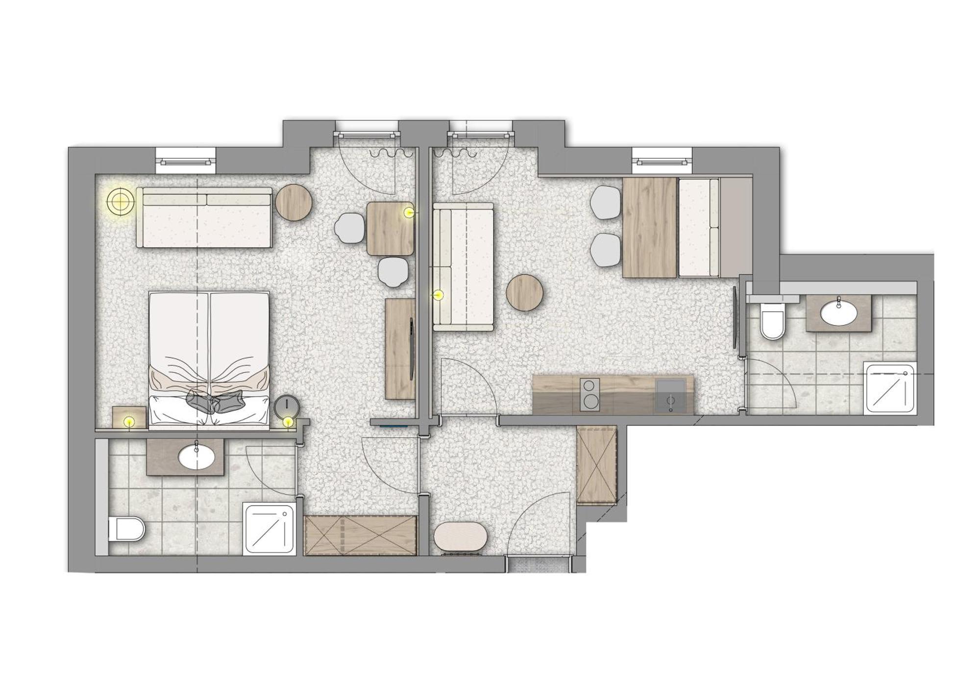 Apartment mit 1 Schlafzimmer